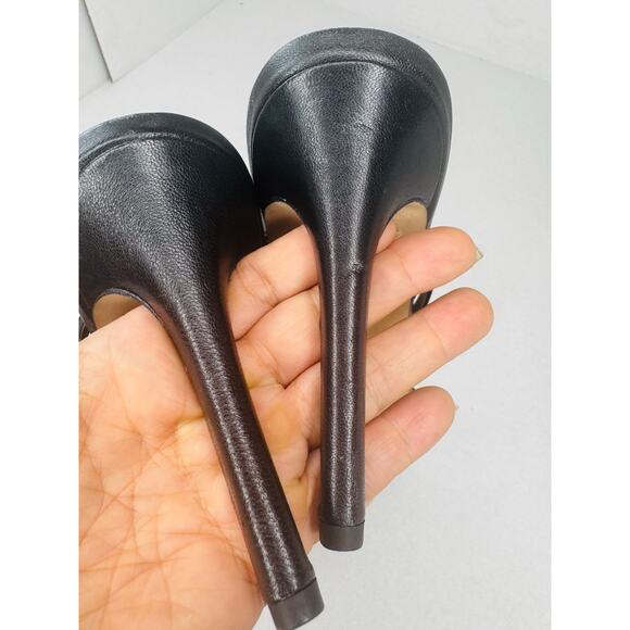 Veronica Beard Abriella Sandal Heel Strappy Ankle Black Leather Sandals Size 10m - Picture 8 of 10